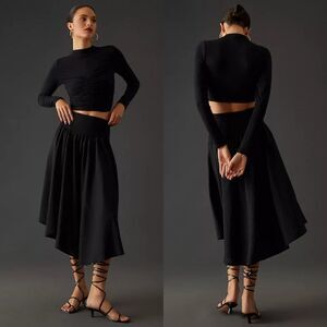 Anthropologie Long-Sleeve Top in Black Size XXS